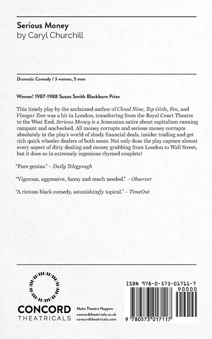 Rückseitencover Serious Money - A City Comedy