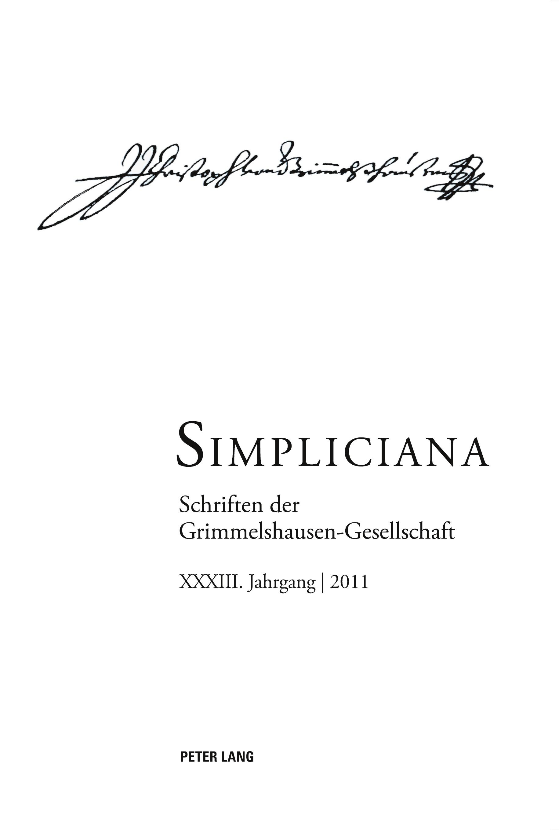 Vorderes Coverbild Simpliciana