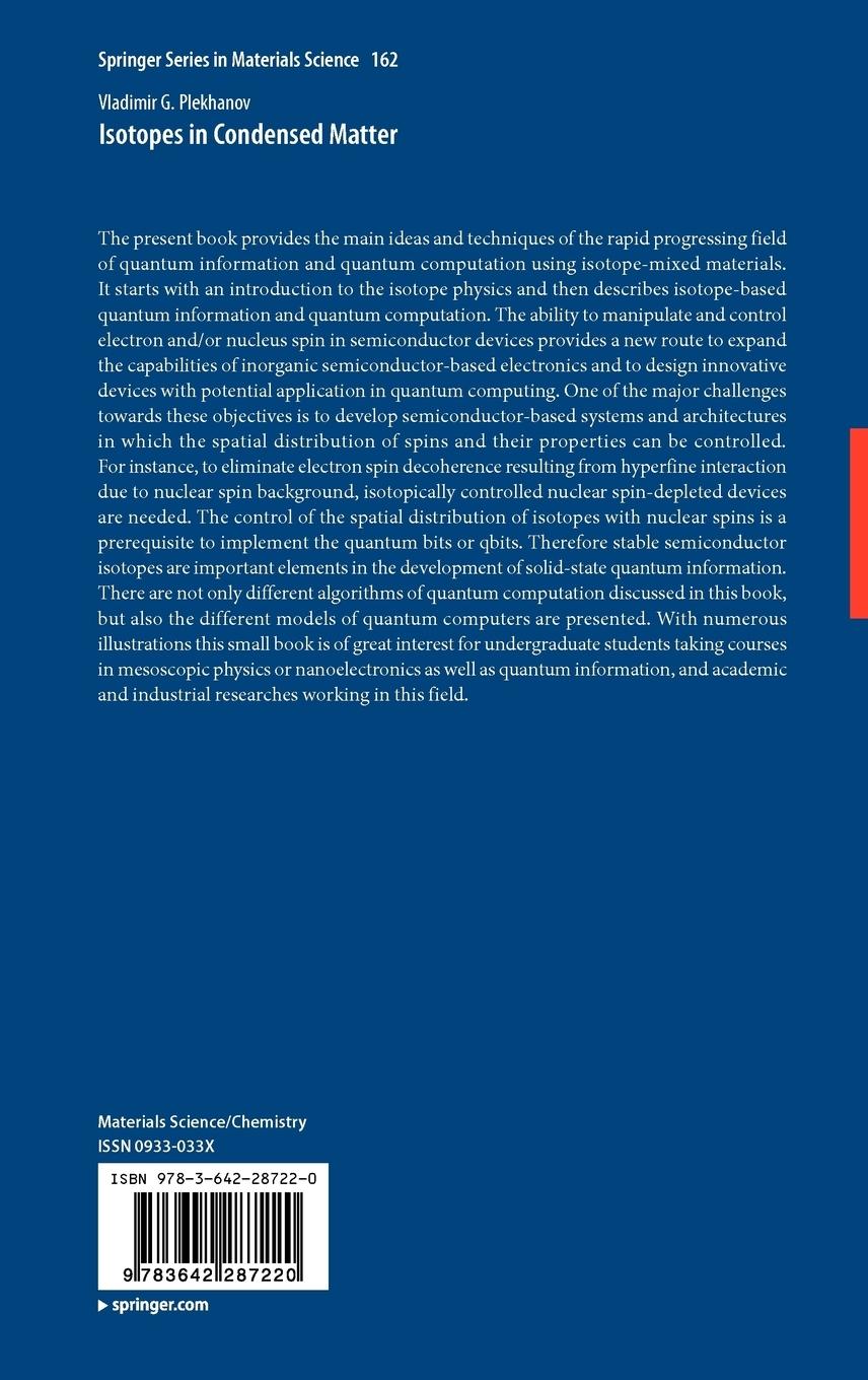 Rückseitencover Isotopes in Condensed Matter