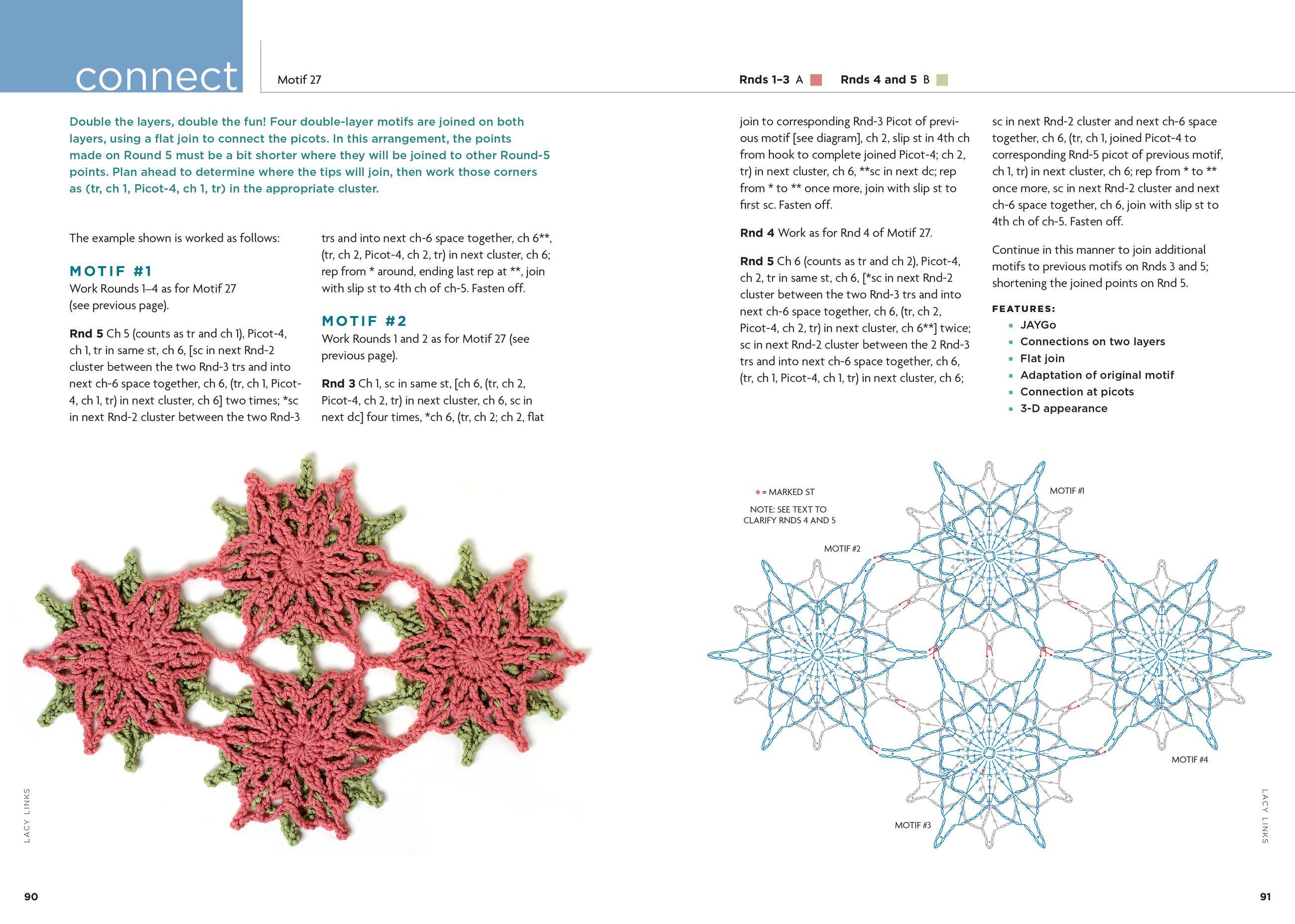 Beispielinhalt (Bild) Connect-the-Shapes Crochet Motifs