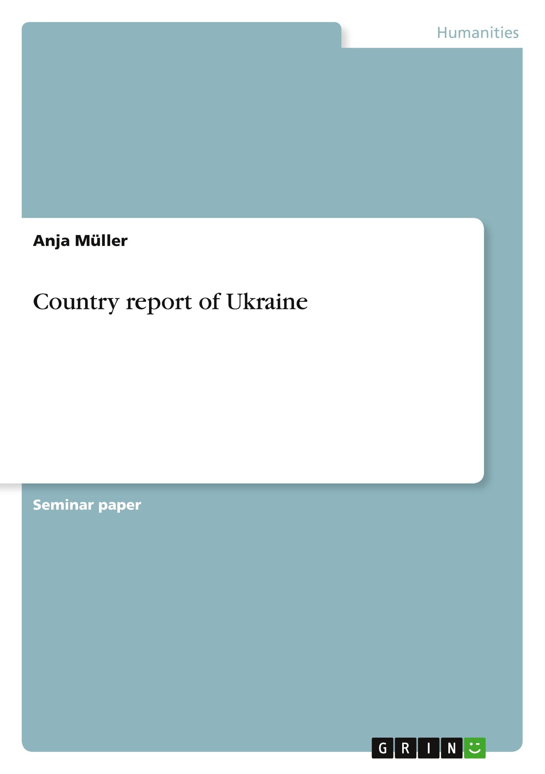 Vorderes Coverbild Country report of Ukraine