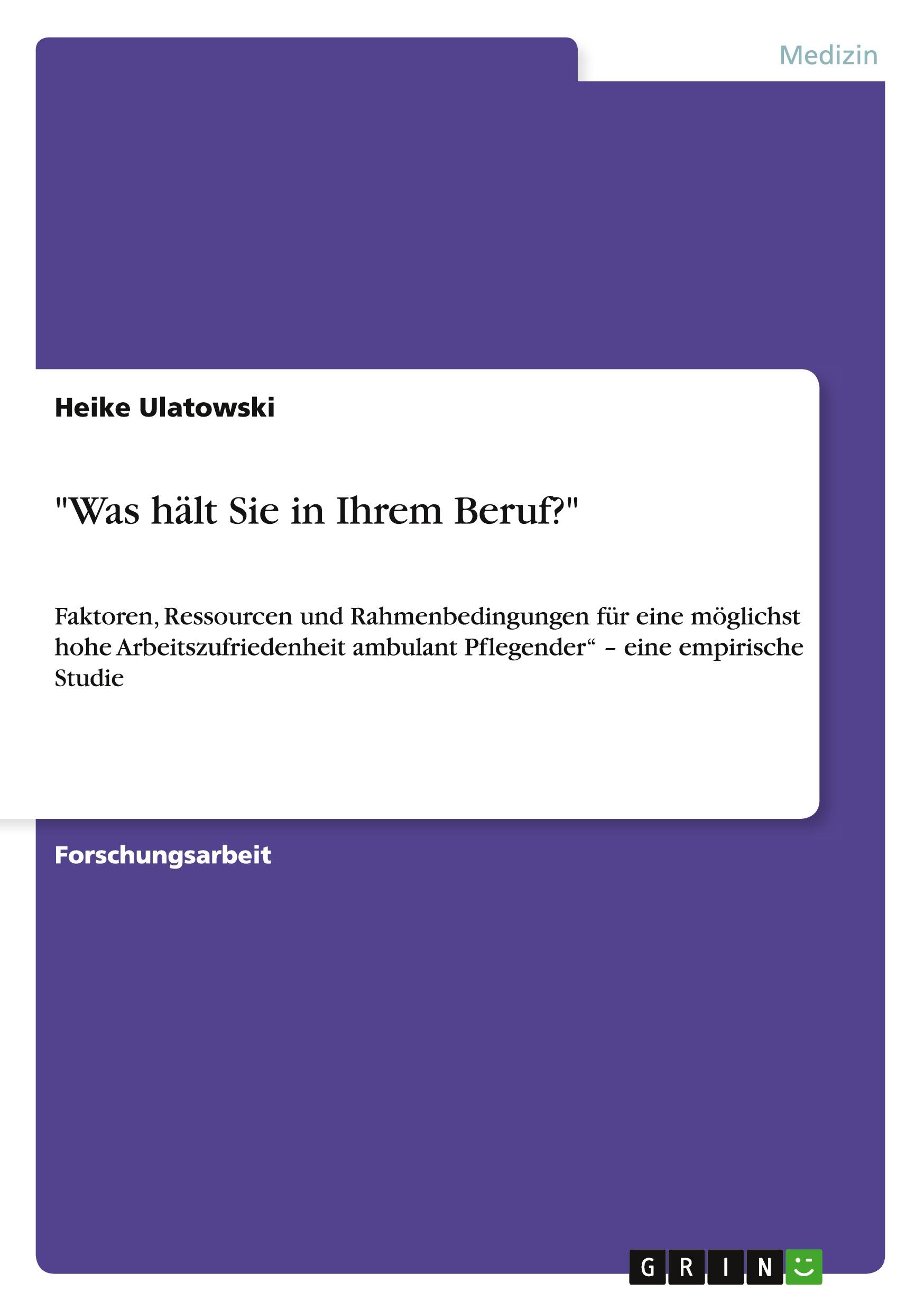 Vorderes Coverbild "Was hält Sie in Ihrem Beruf?"