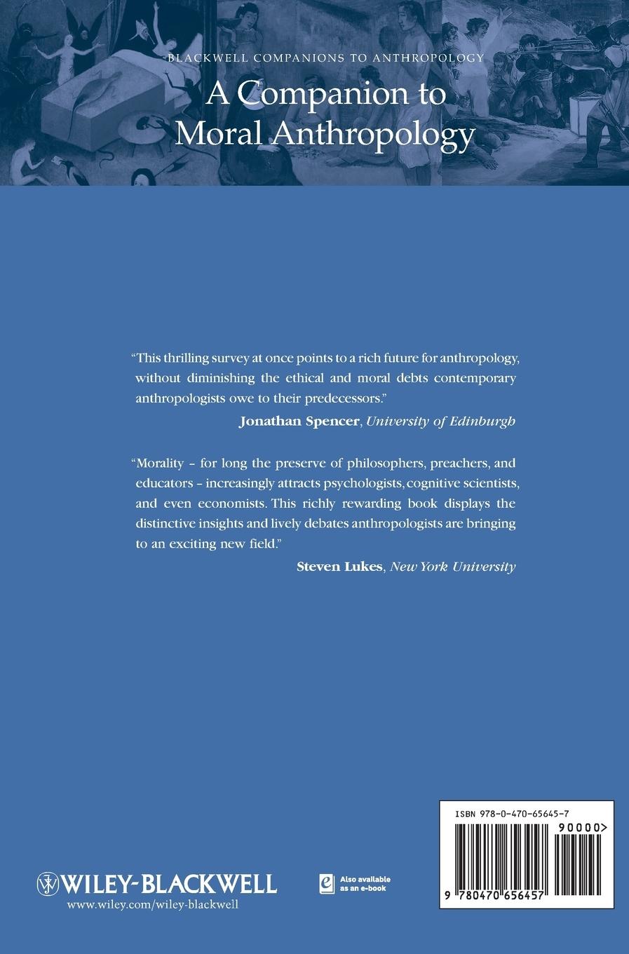 Rückseitencover A Companion to Moral Anthropology