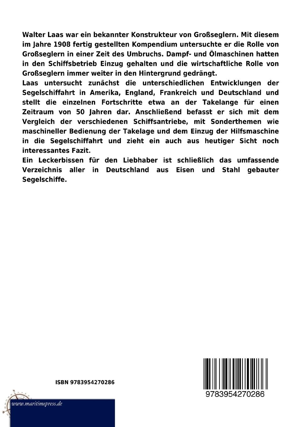Rückseitencover Die grossen Segelschiffe.
