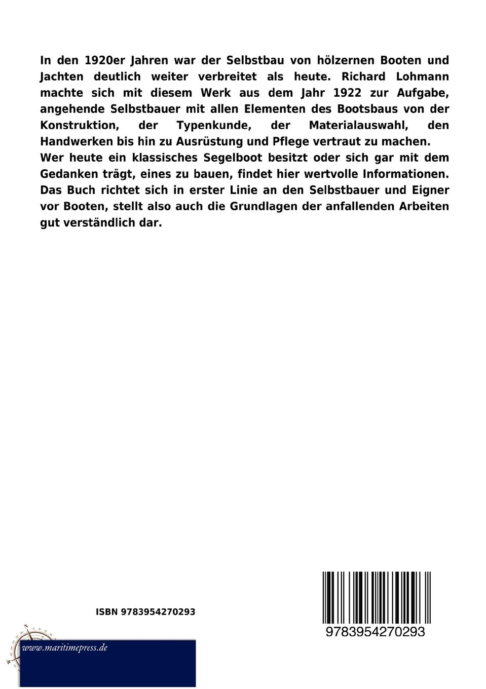 Rückseitencover Bootskonstruktion, Bootsbau, Bootstypen