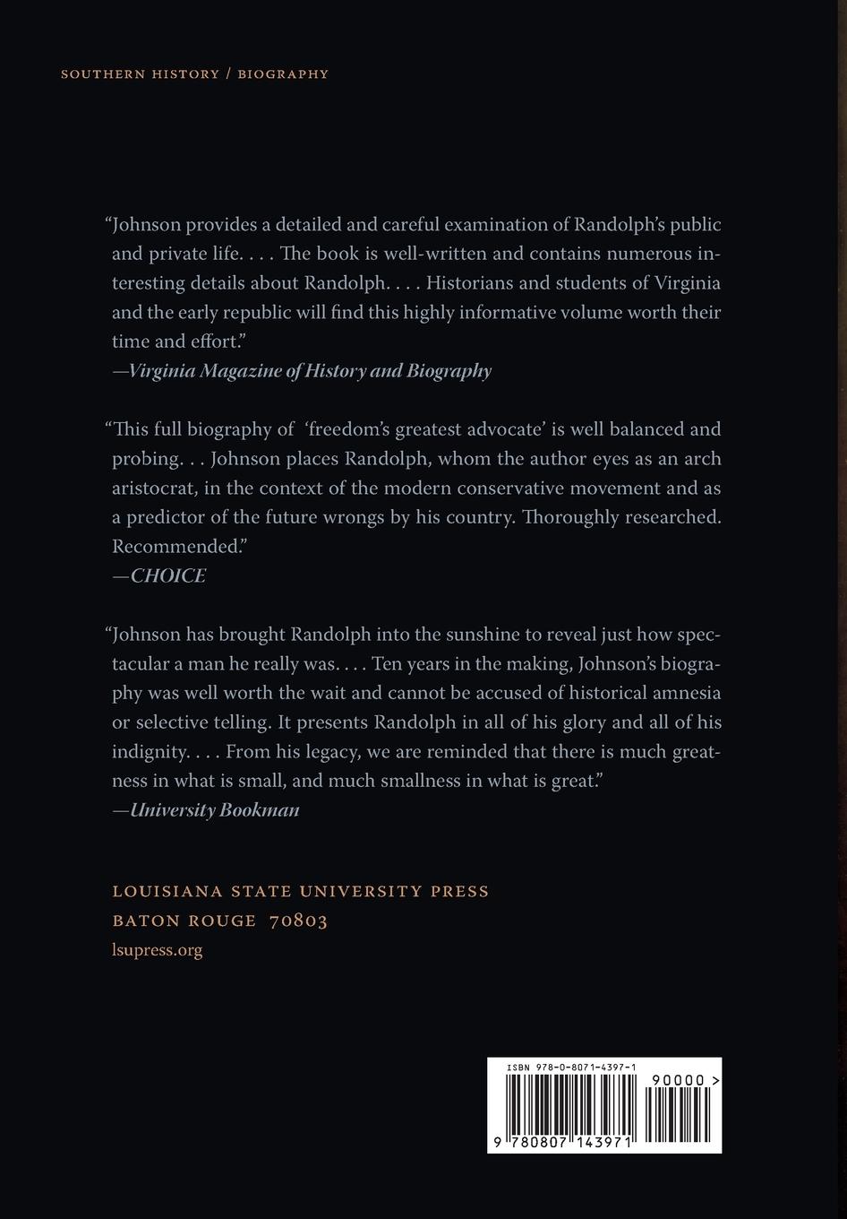 Rückseitencover John Randolph of Roanoke