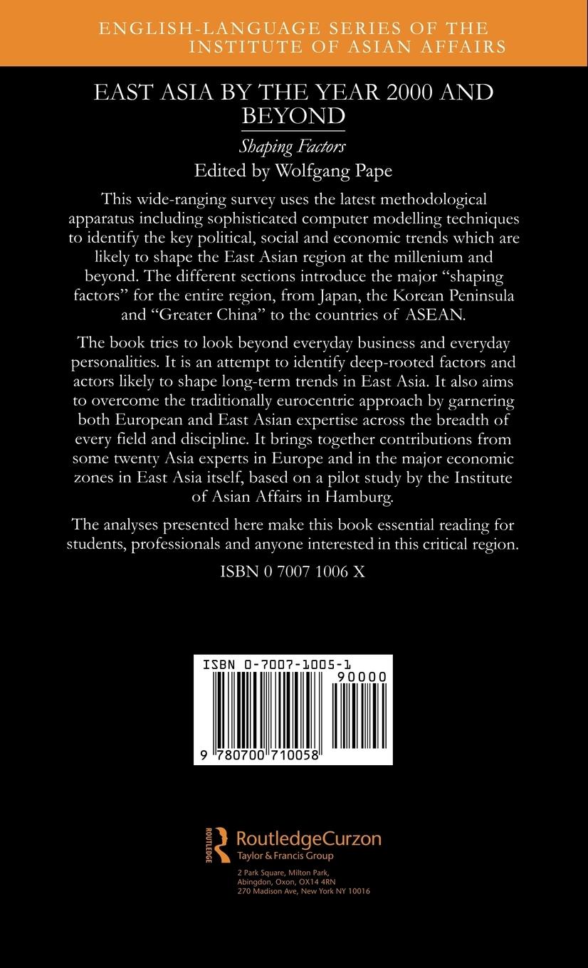 Rückseitencover East Asia 2000 and Beyond