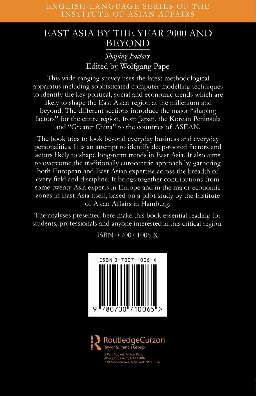 Rückseitencover East Asia 2000 and Beyond