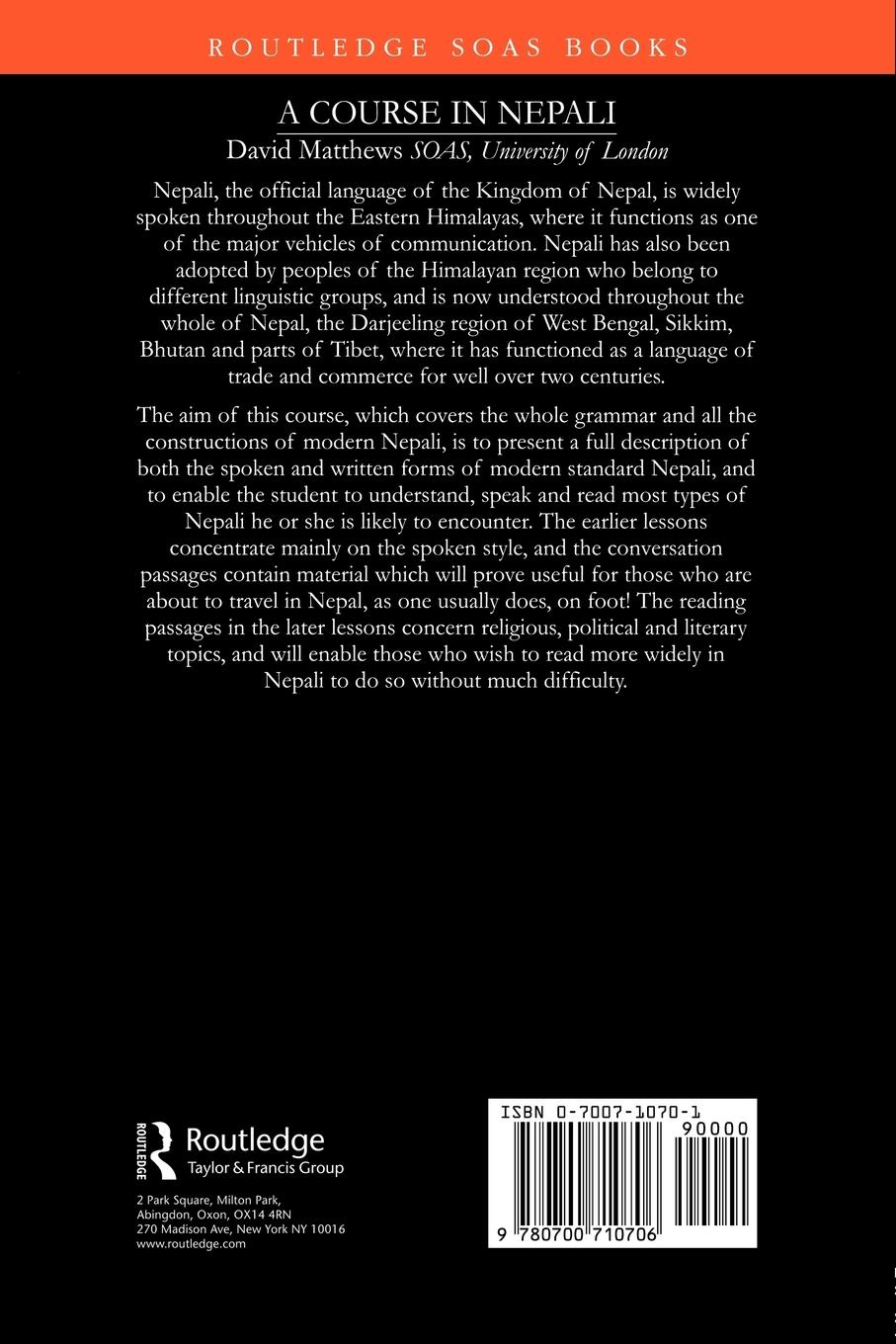 Rückseitencover Course in Nepali