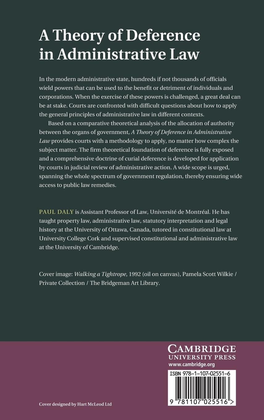 Rückseitencover A Theory of Deference in Administrative Law