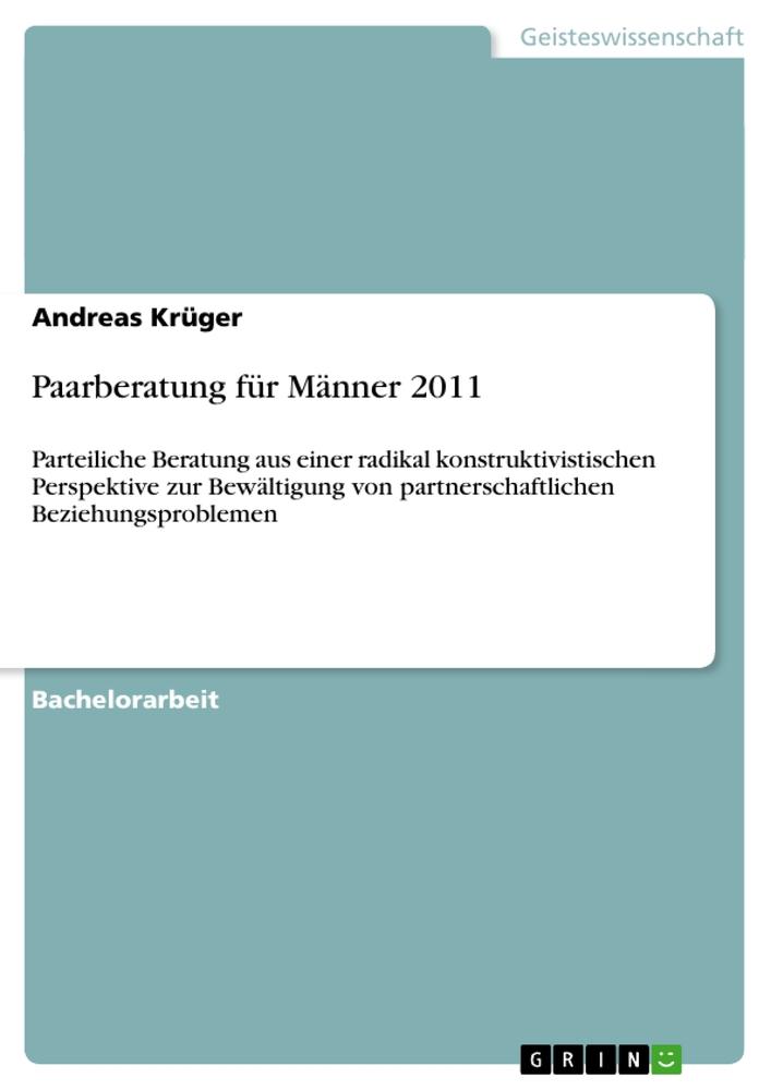 Vorderes Coverbild Paarberatung für Männer 2011