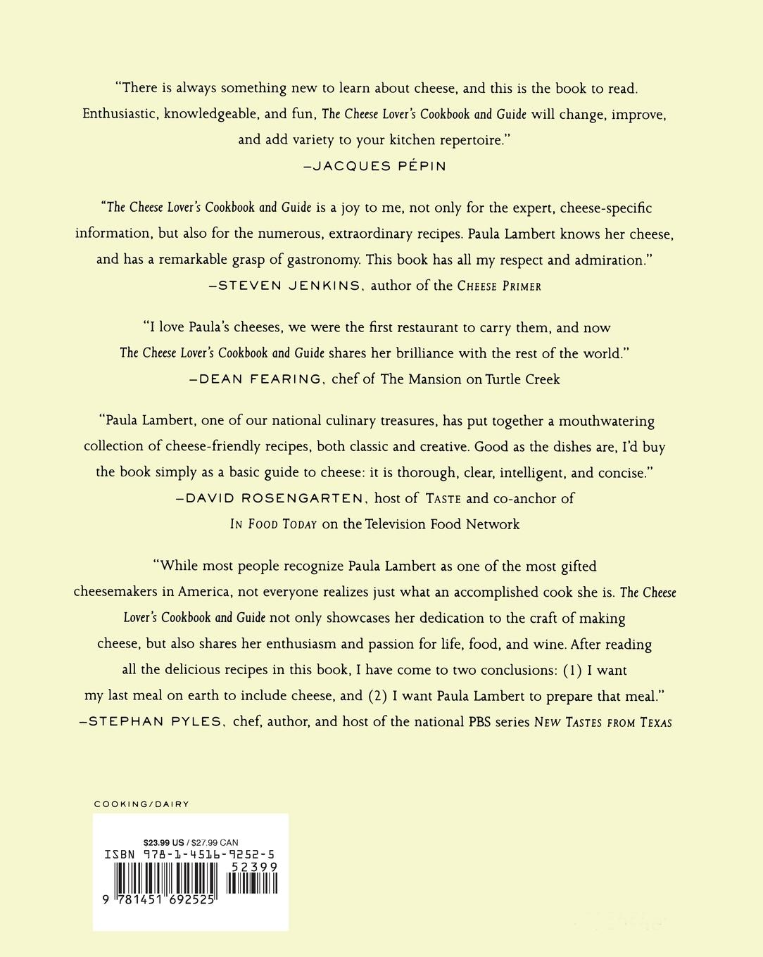 Rückseitencover The Cheese Lover's Cookbook and Guide
