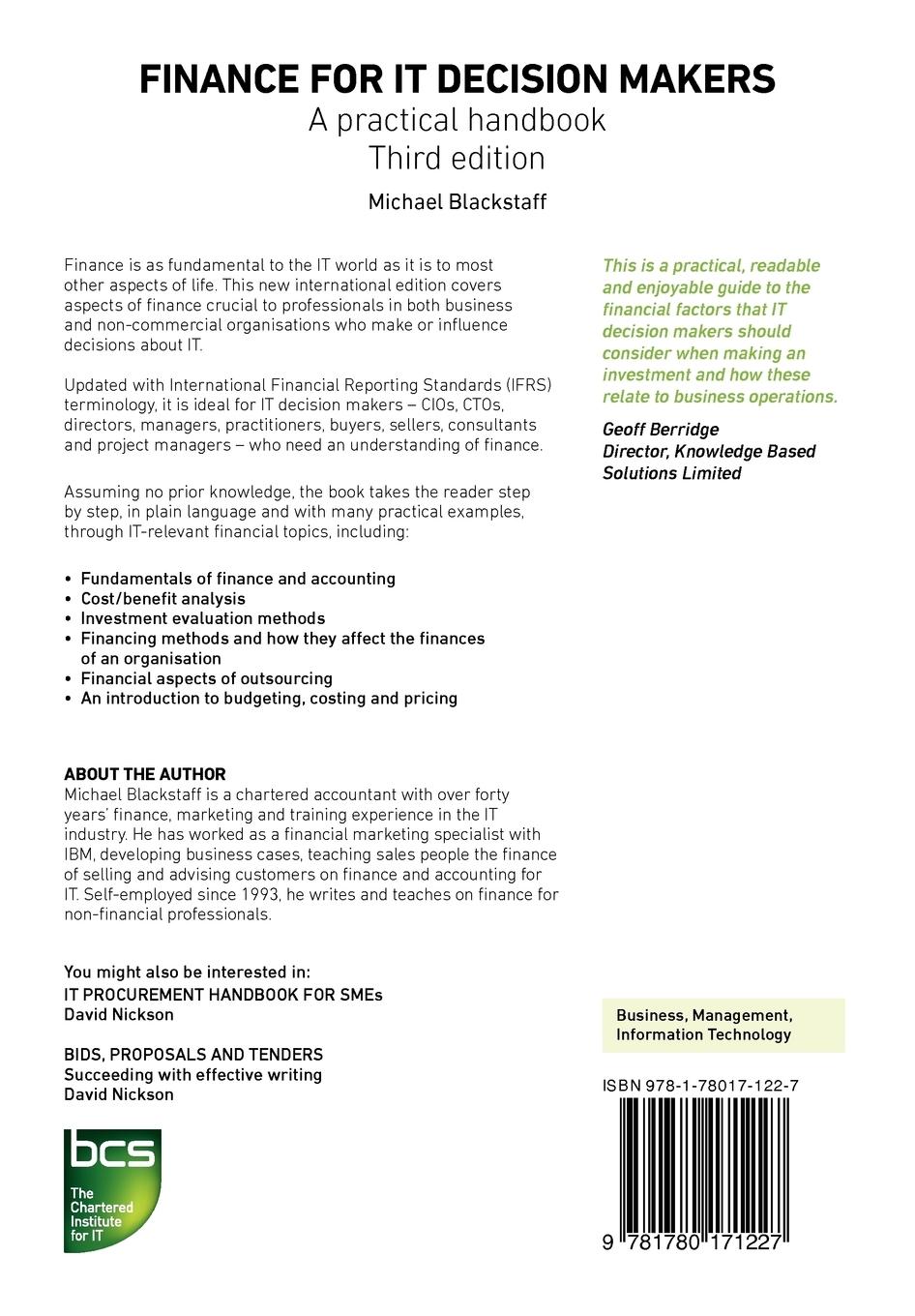 Rückseitencover Finance for IT Decision Makers