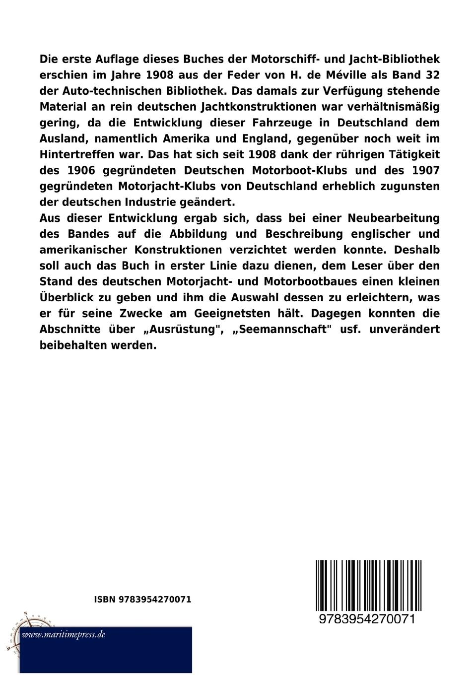 Rückseitencover Motorjachten