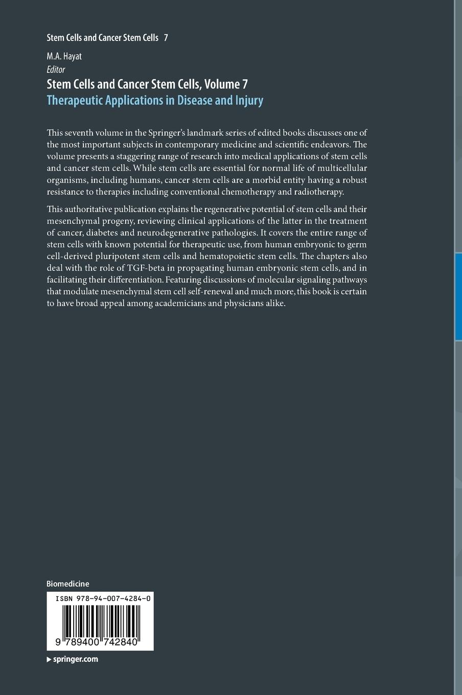 Rückseitencover Stem Cells and Cancer Stem Cells, Volume 7