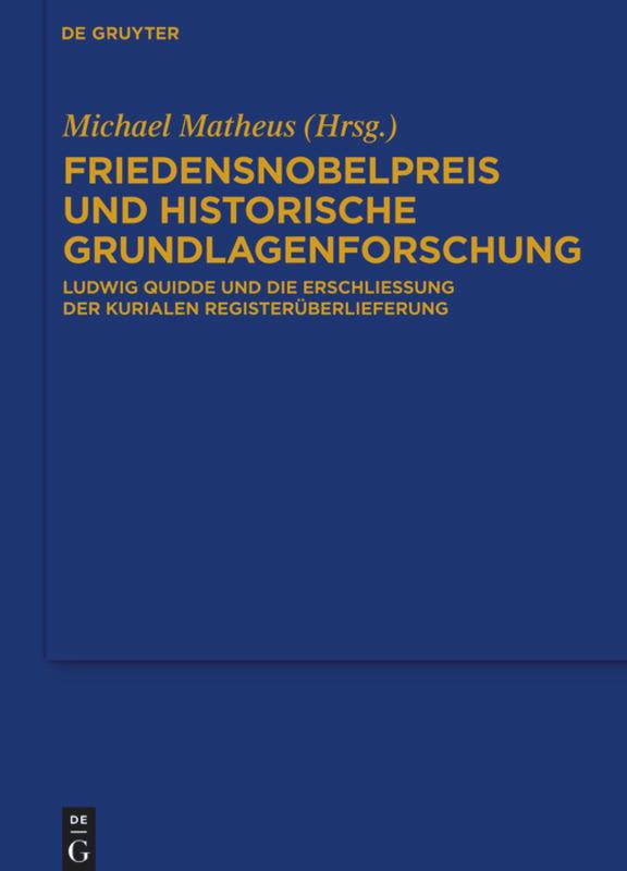 Vorderes Coverbild Friedensnobelpreis und historische Grundlagenforschung
