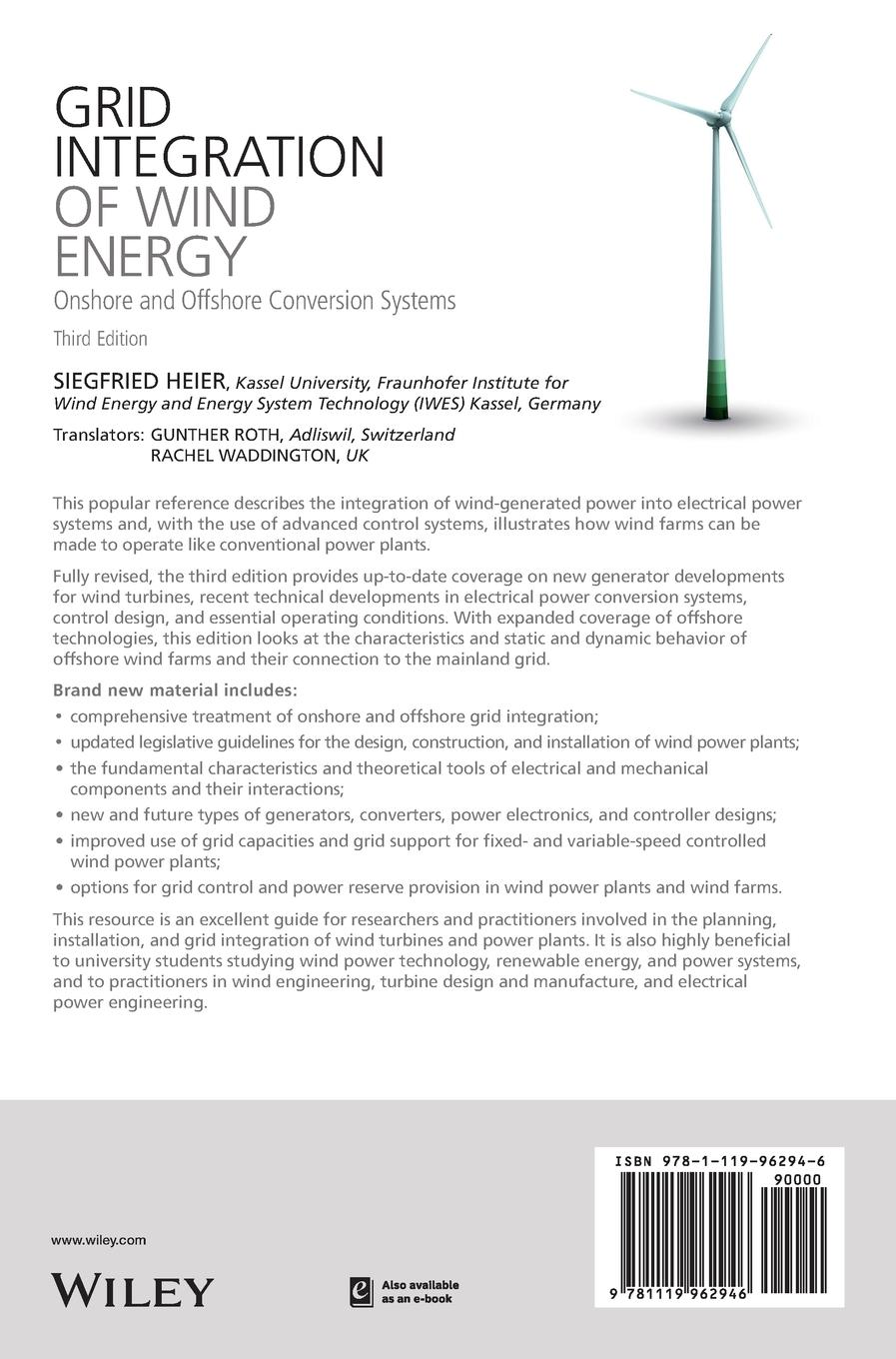 Rückseitencover Grid Integration of Wind Energy