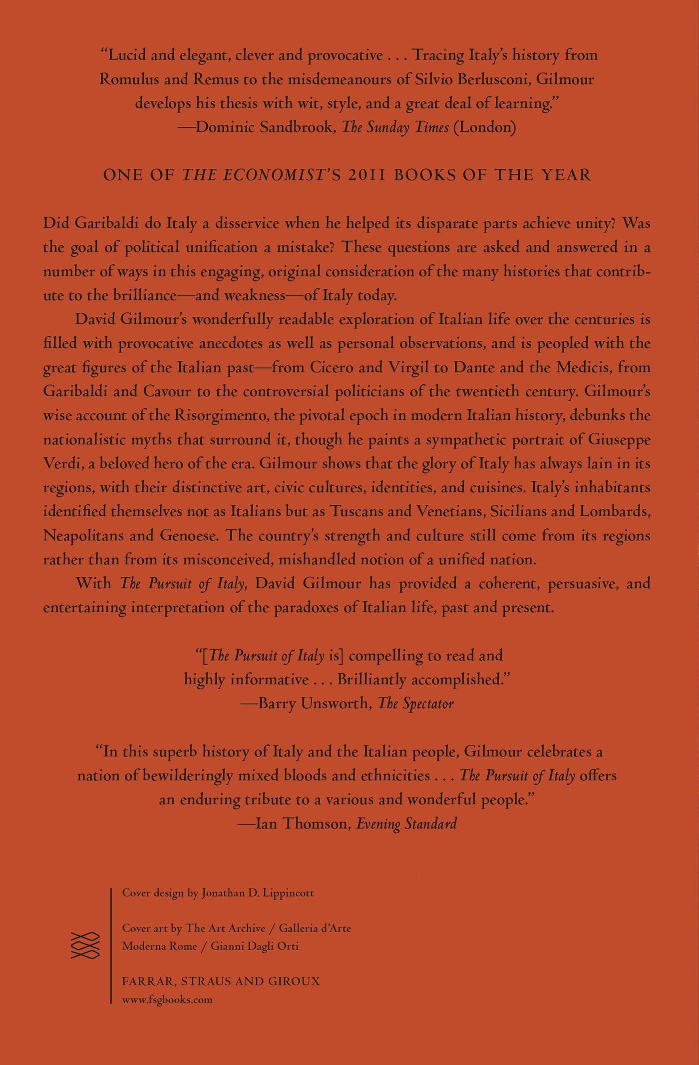 Rückseitencover The Pursuit of Italy: A History of a Land, Its Regions, and Their Peoples