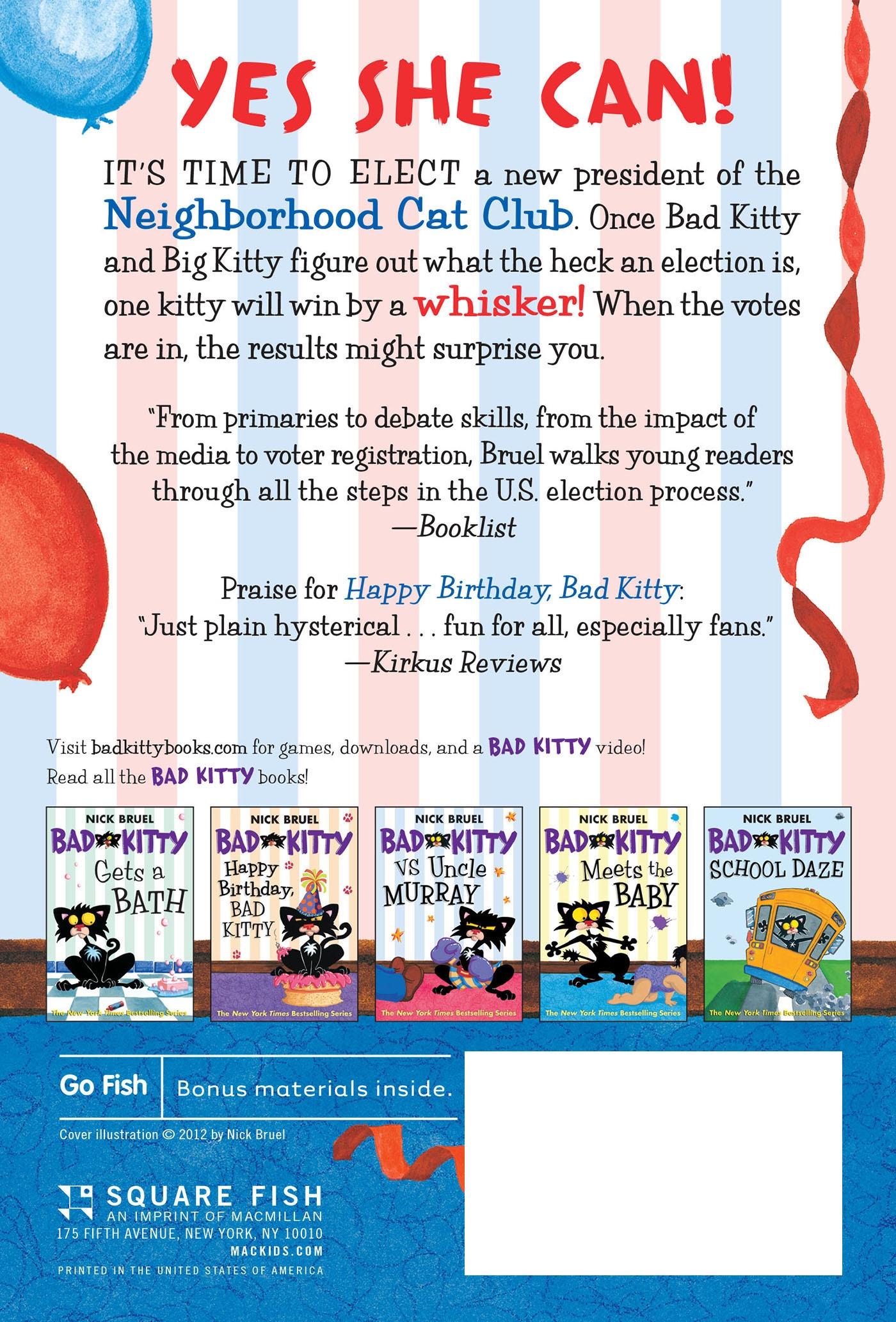 Rückseitencover Bad Kitty for President (Paperback Black-And-White Edition)