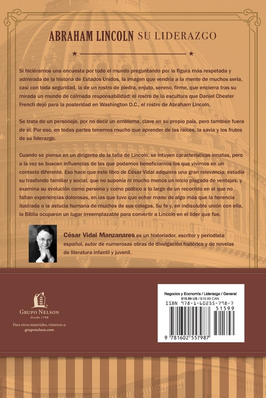 Rückseitencover La Abraham Lincoln Su Liderazgo