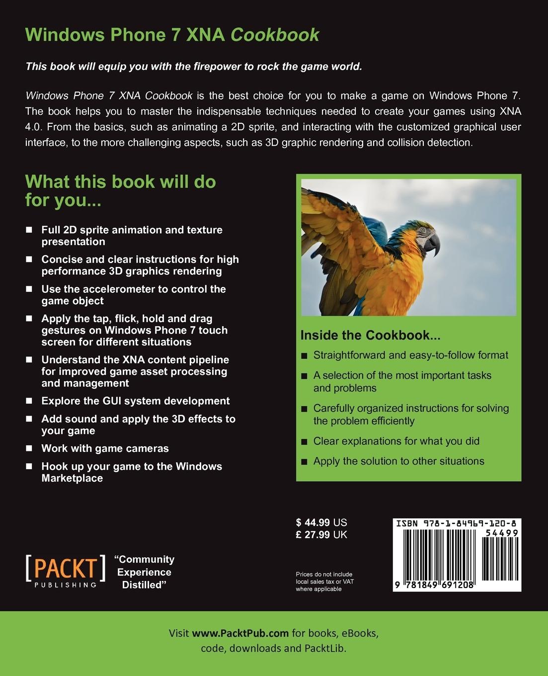 Rückseitencover Windows Phone 7 Xna Cookbook