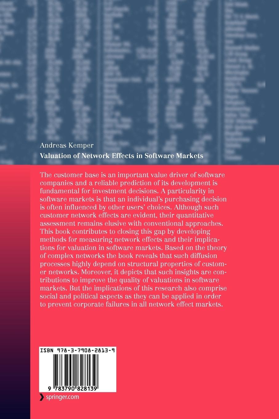Rückseitencover Valuation of Network Effects in Software Markets