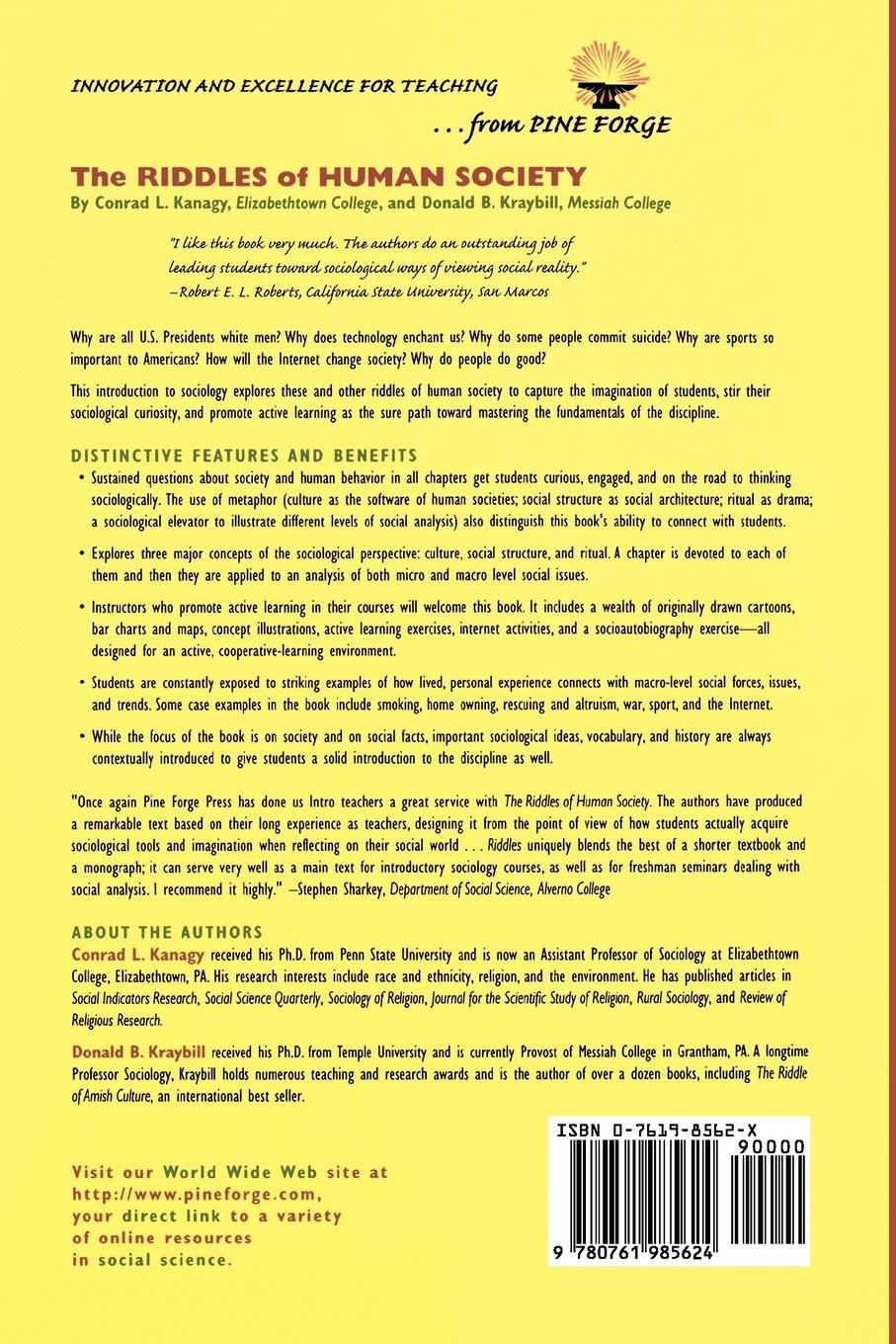 Rückseitencover The Riddles of Human Society