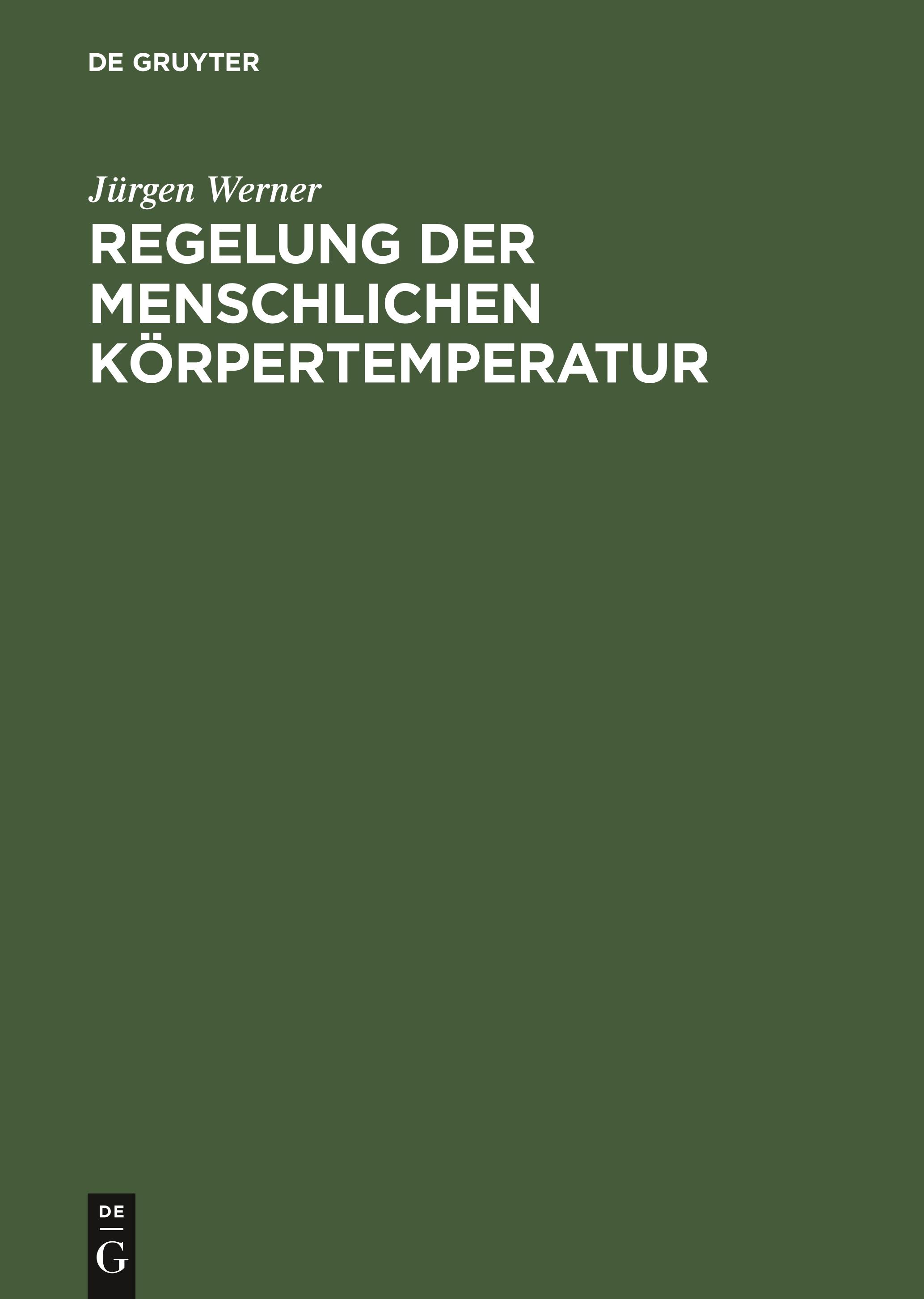 Vorderes Coverbild Regelung der menschlichen Körpertemperatur