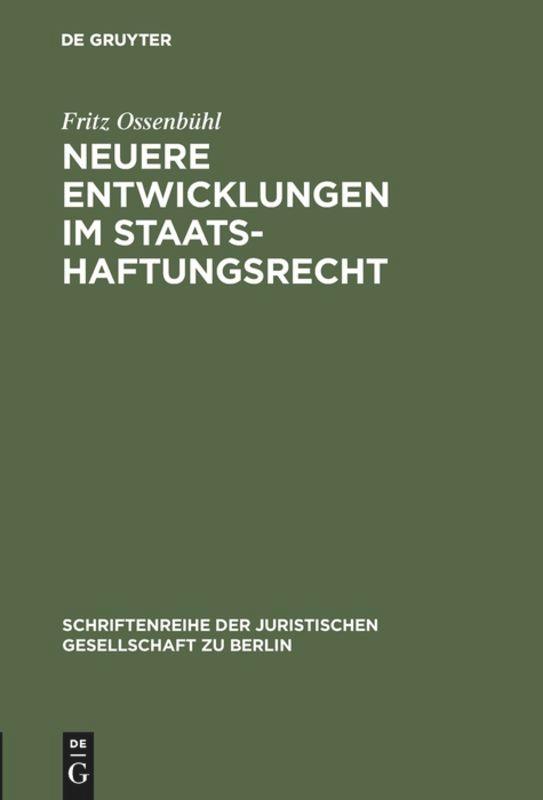 Vorderes Coverbild Neuere Entwicklungen im Staatshaftungsrecht