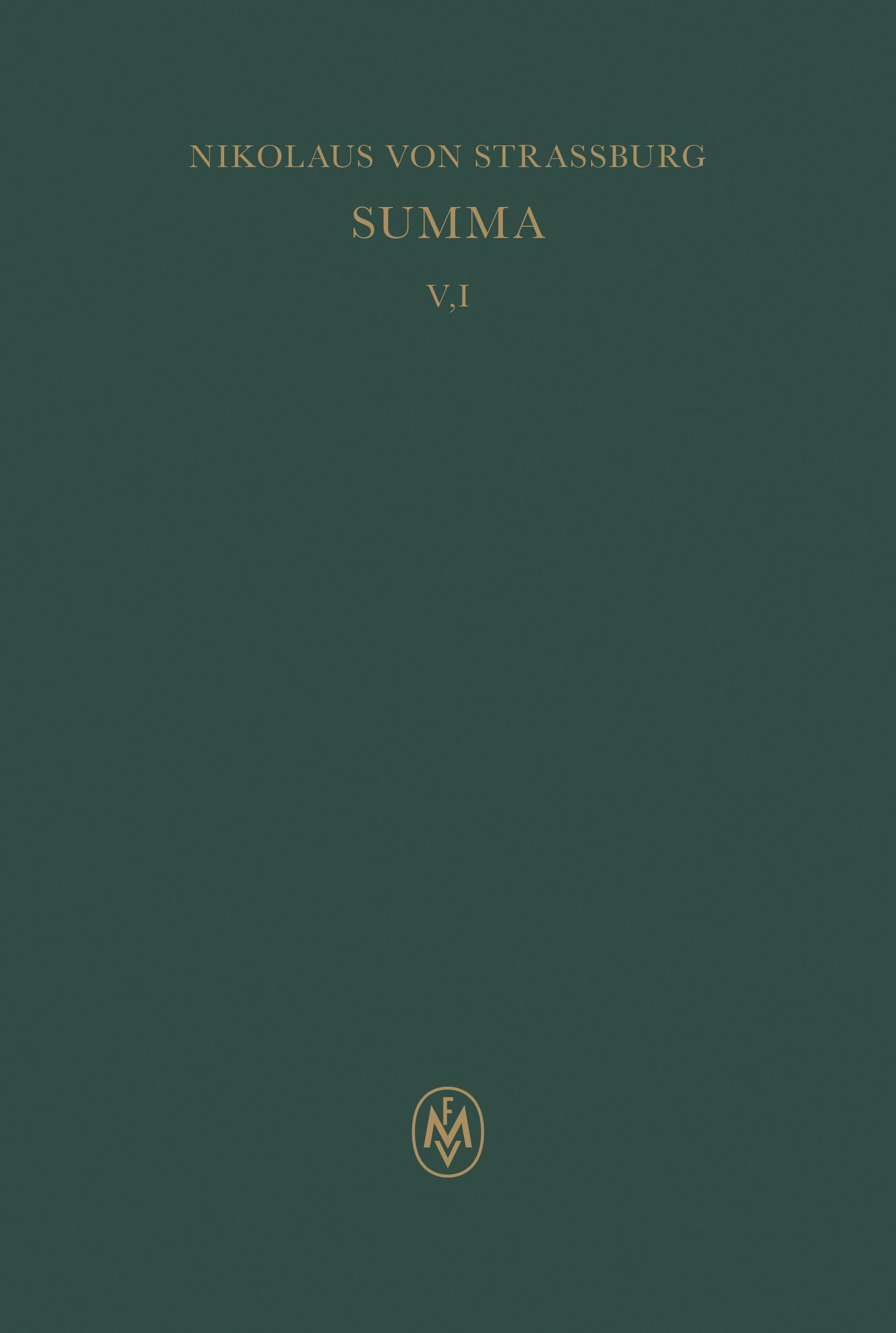 Vorderes Coverbild Summa, liber I