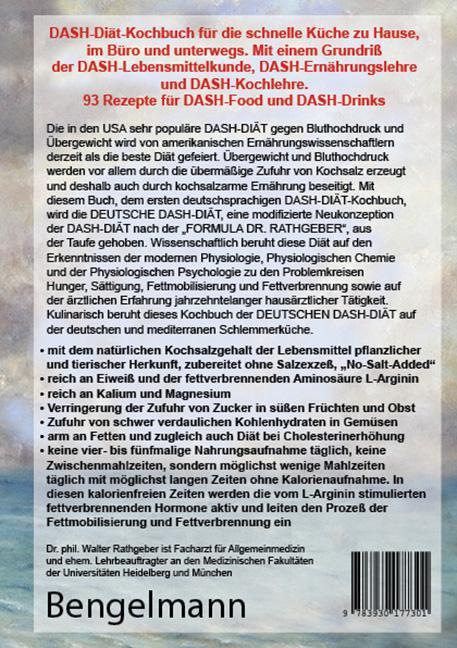 Rückseitencover DASH-Diät. Das Kochbuch für die schnelle Küche zu Hause, im Büro und unterwegs