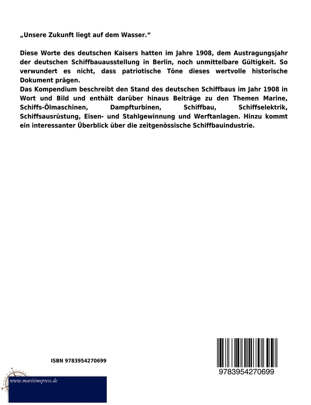 Rückseitencover Deutscher Schiffbau 1908