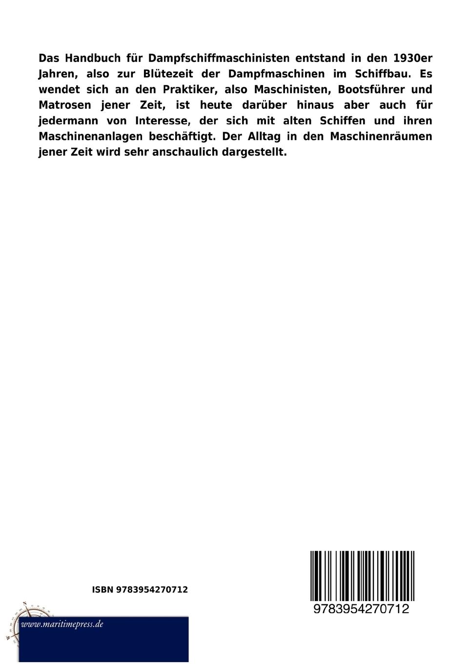Rückseitencover Handbuch für Dampfmaschinisten