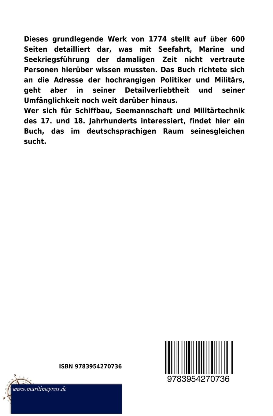 Rückseitencover Erläuterungen zum Verstande der Schifffahrt und des Seekrieges
