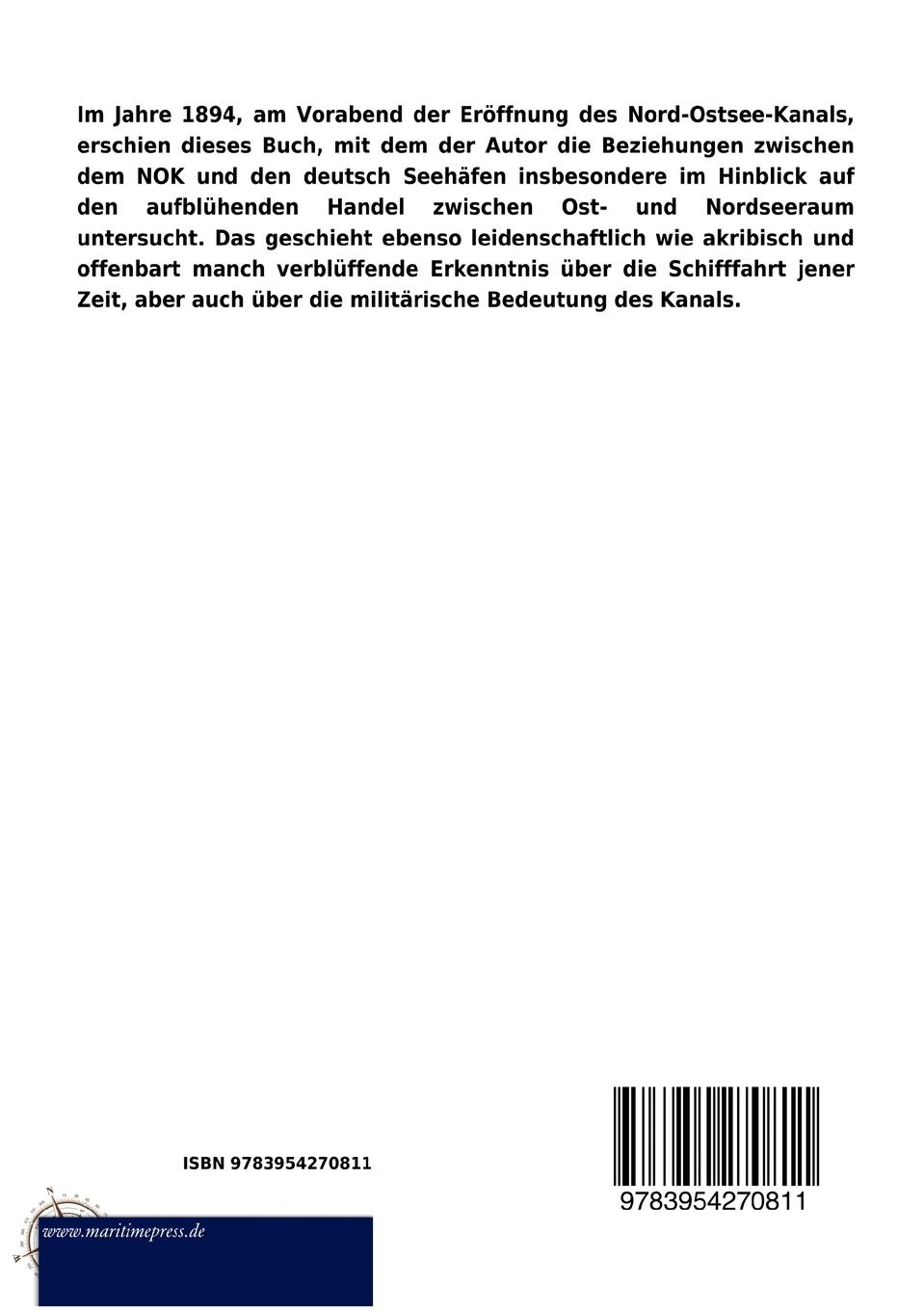 Rückseitencover Der Nord-Ostsee-Kanal