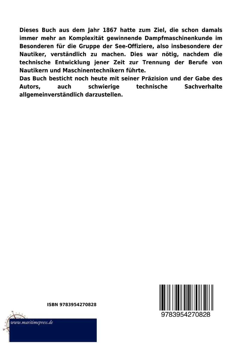 Rückseitencover Handbuch der Schiffs-Dampfmaschinenkunde (1867)