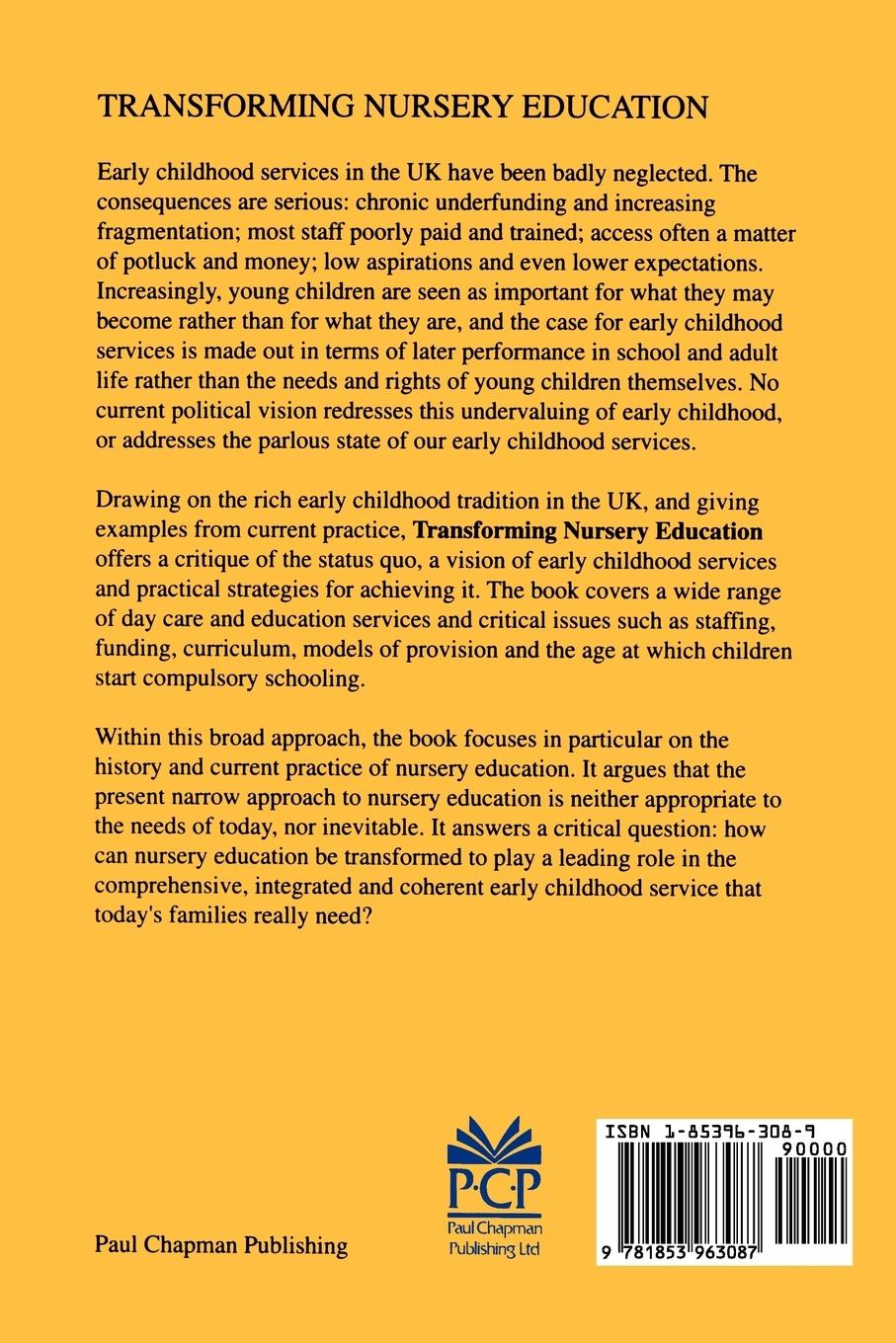 Rückseitencover Transforming Nursery Education