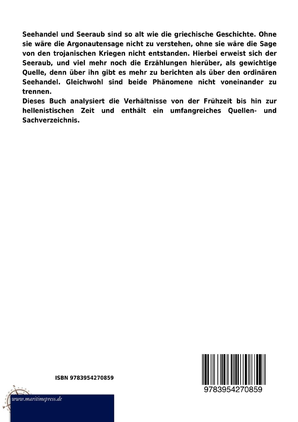 Rückseitencover Geschichte des Seeraubs und Seehandels im alten Griechenland
