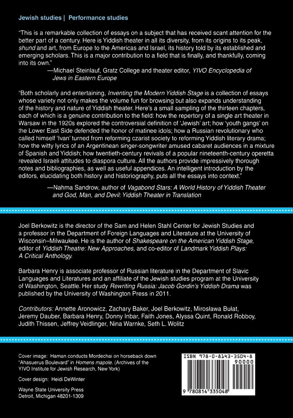 Rückseitencover Inventing the Modern Yiddish Stage