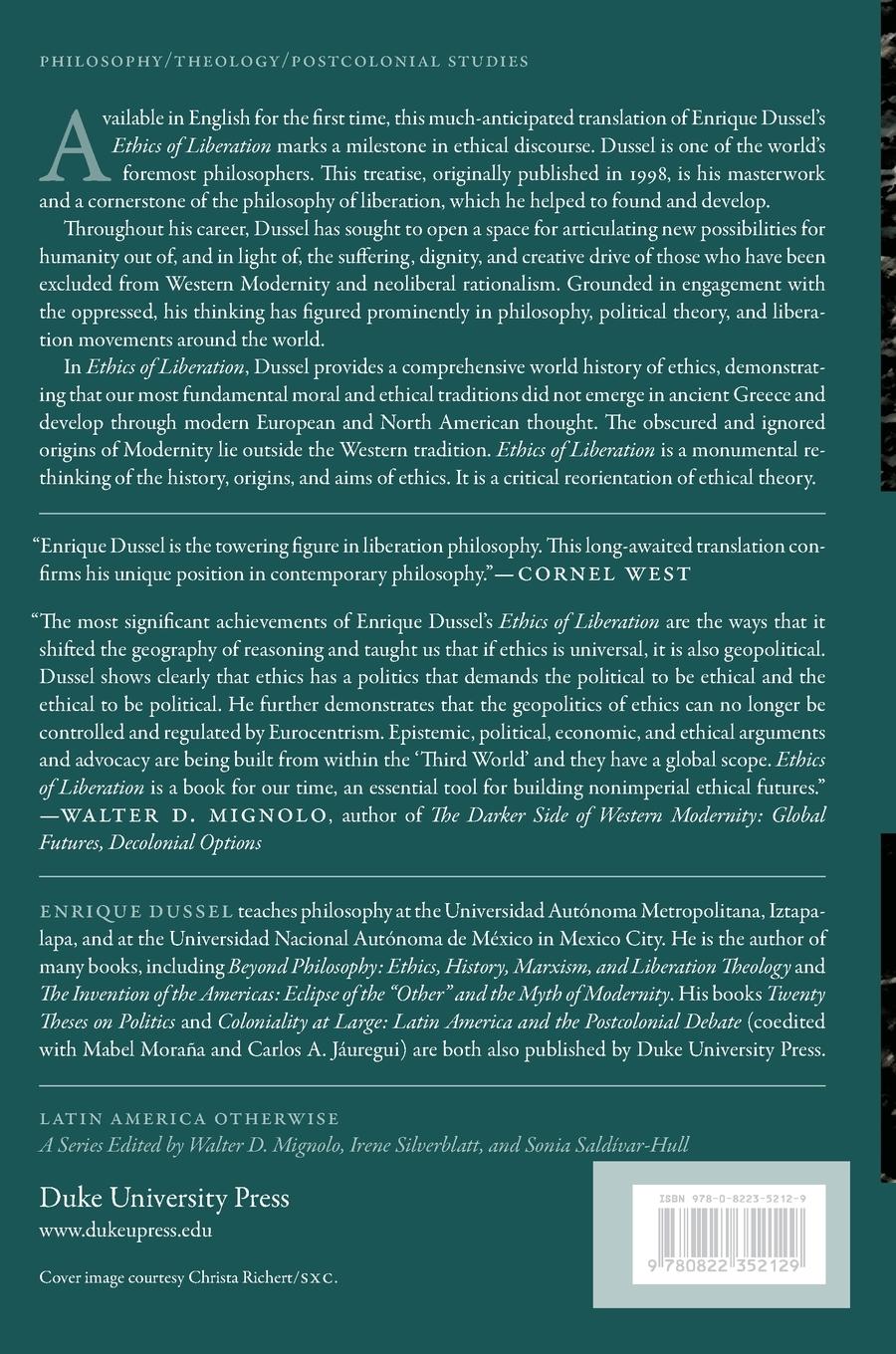 Rückseitencover Ethics of Liberation