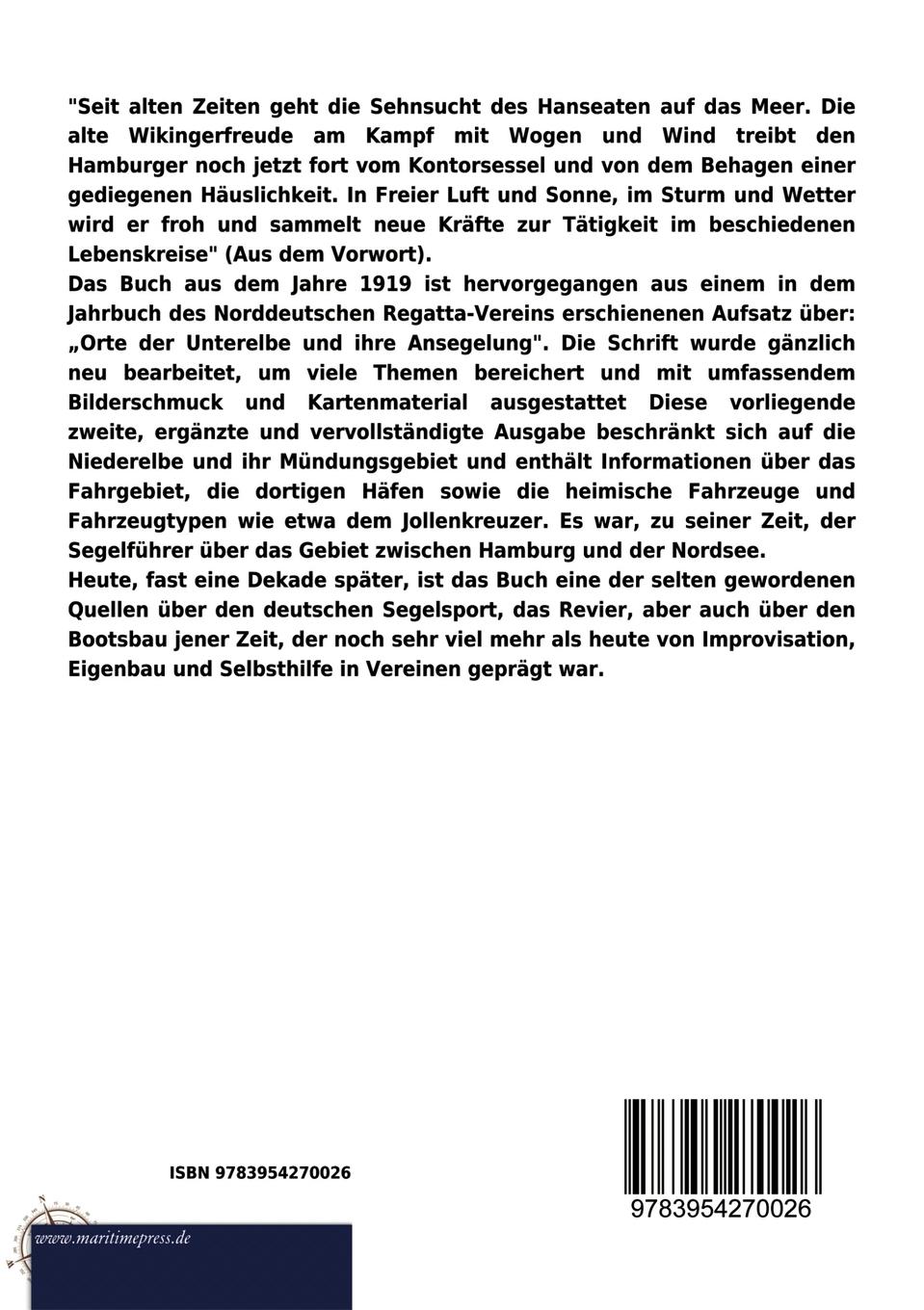 Rückseitencover Der Segler auf der Niederelbe (1919)