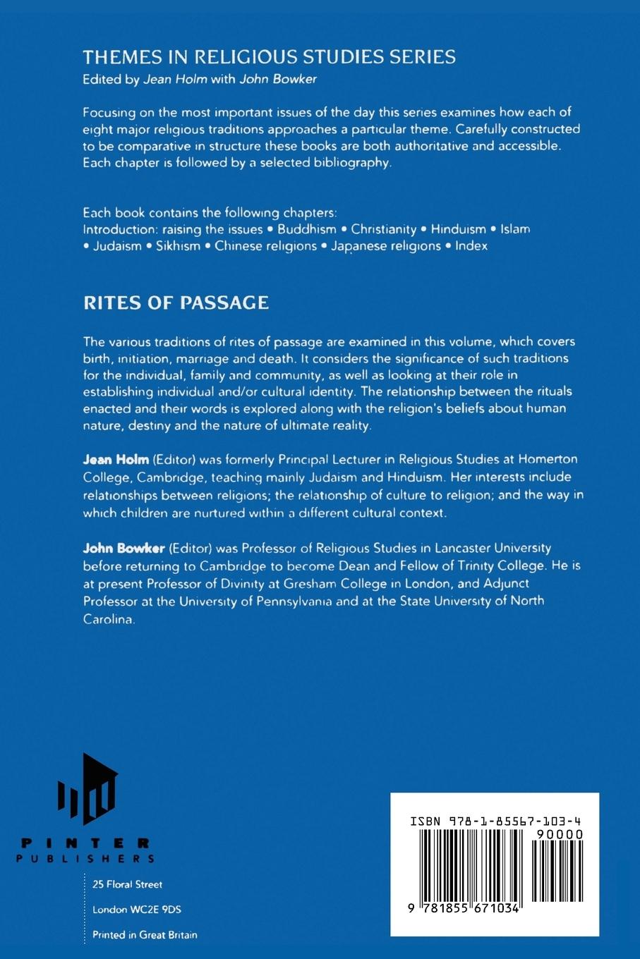 Rückseitencover Rites of Passage