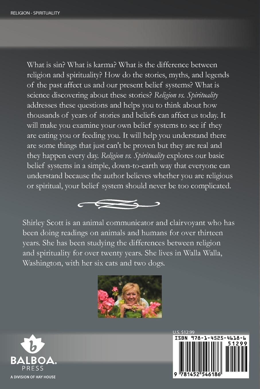 Rückseitencover Religion Vs Spirituality - One Psychics Point of View