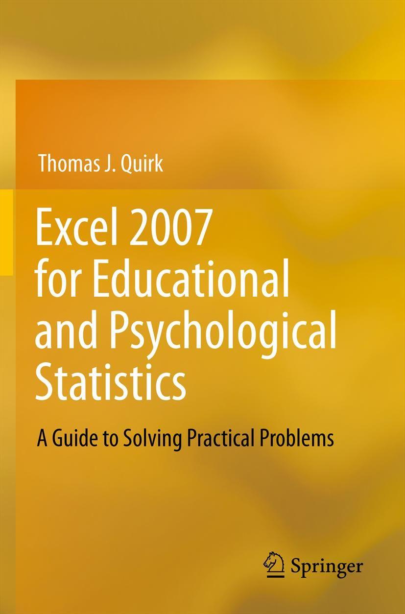 Vorderes Coverbild Excel 2007 for Educational and Psychological Statistics