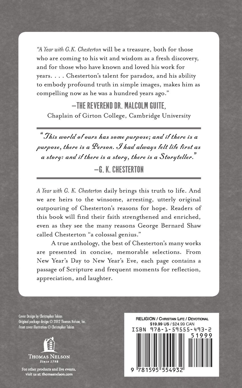 Rückseitencover A Year with G. K. Chesterton