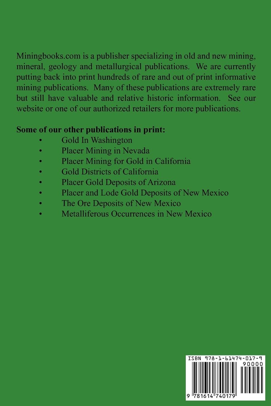 Rückseitencover Placer Gold Deposits of New Mexico