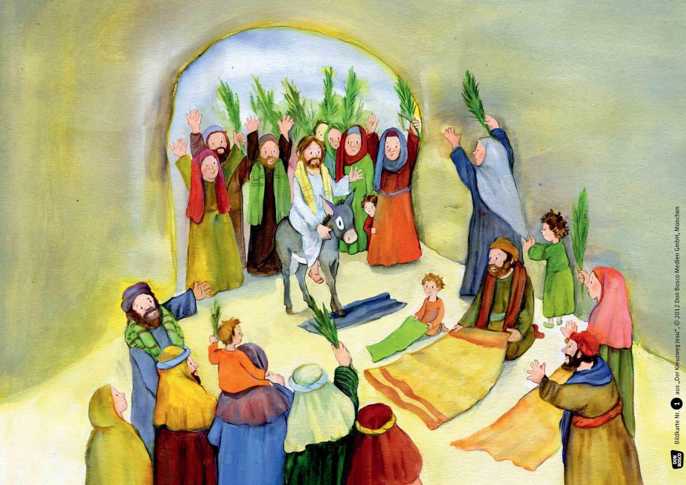 Beispielinhalt (Bild) Der Kreuzweg Jesu. Kamishibai Bildkartenset