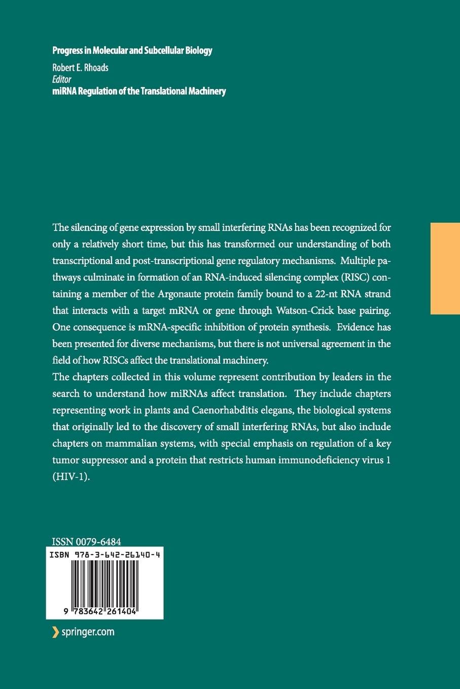 Rückseitencover miRNA Regulation of the Translational Machinery