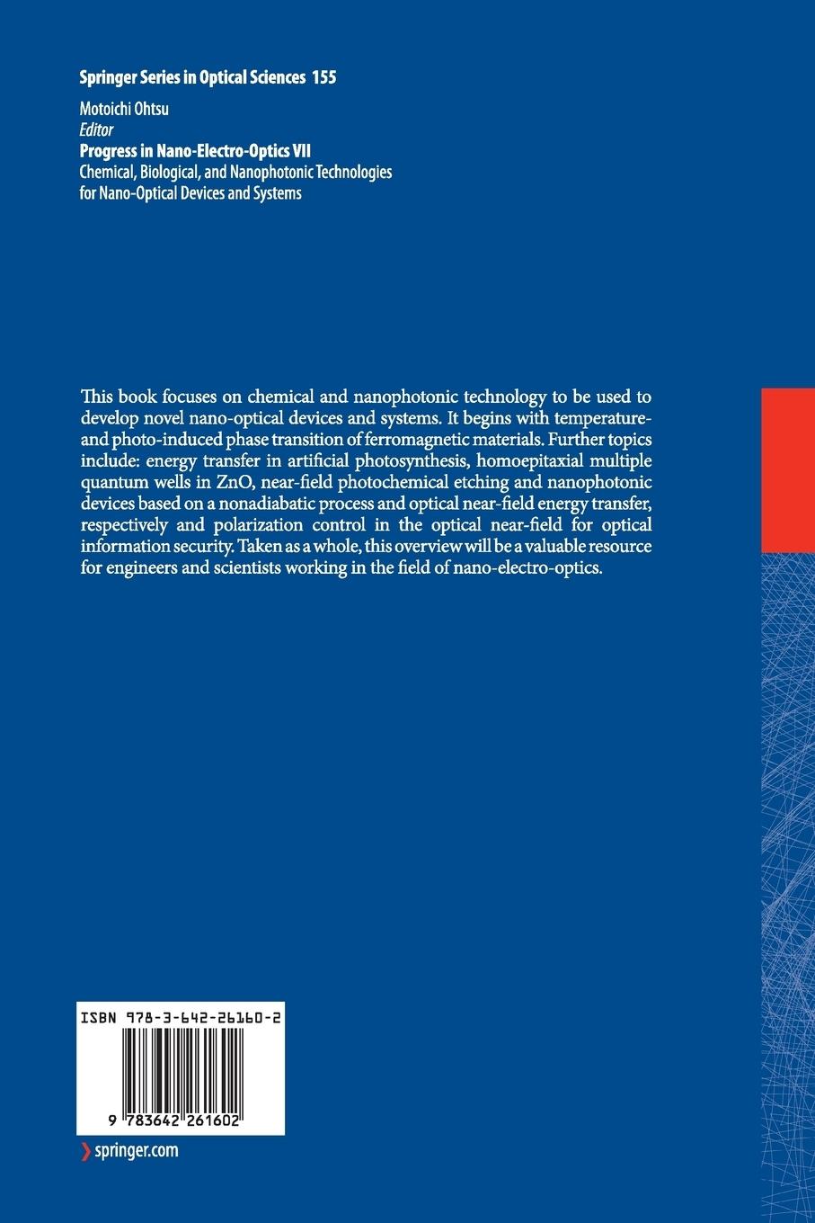 Rückseitencover Progress in Nano-Electro-Optics VII