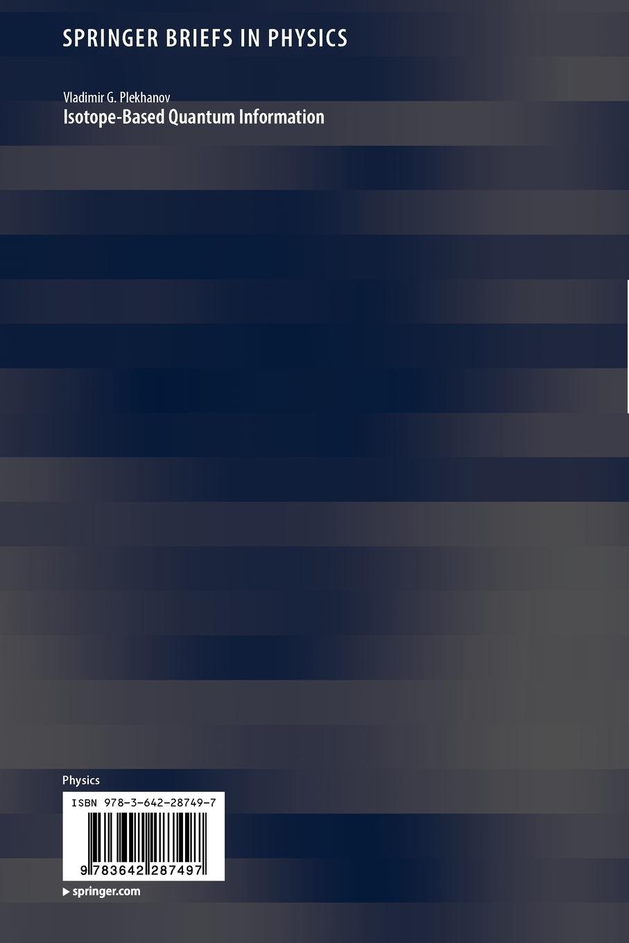 Rückseitencover Isotope-Based Quantum Information